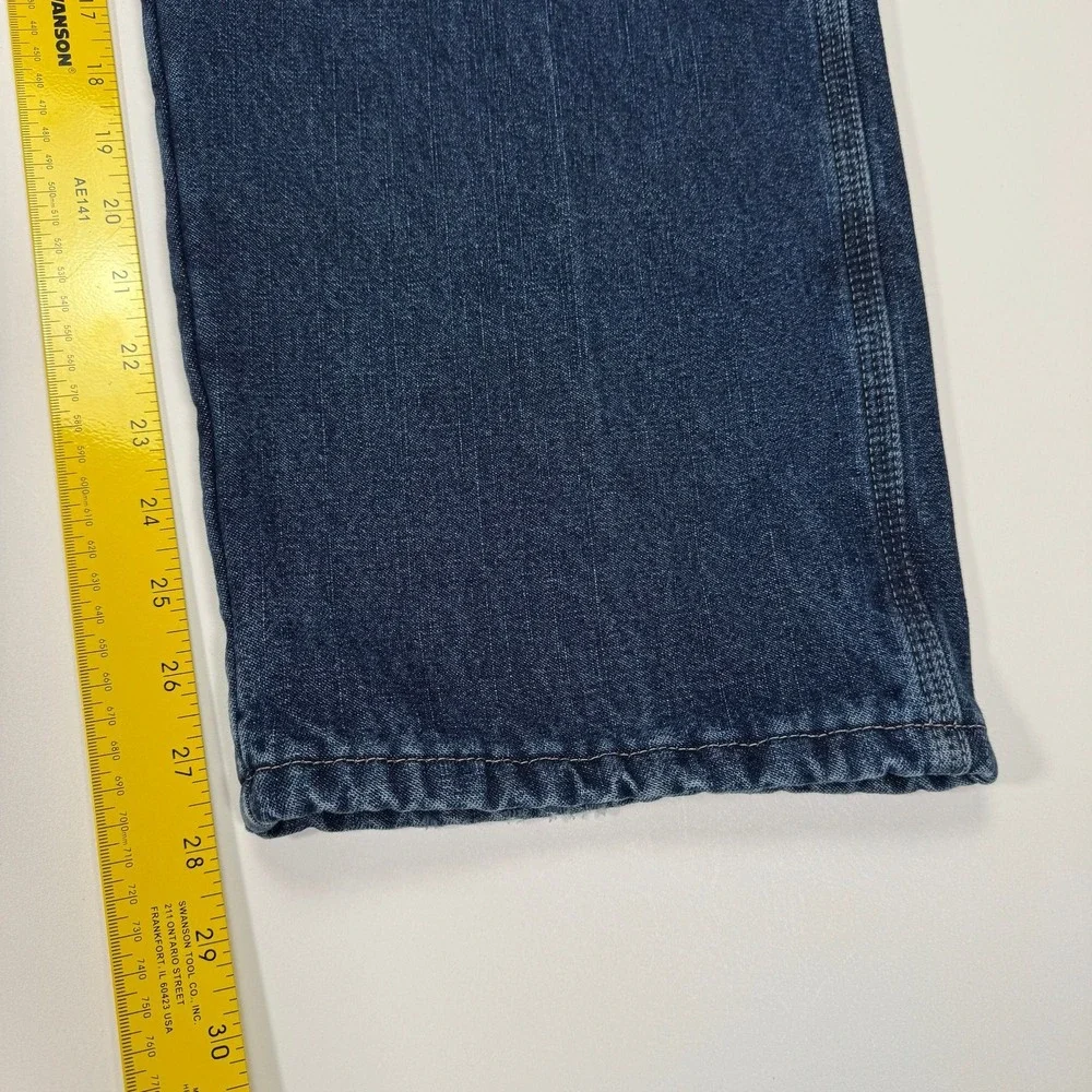 Wrangler Authentics Fleece Lined Carpenter Jeans Mens 32x29 Blue Winter Workwear